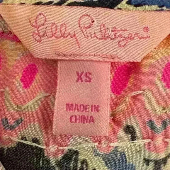 Lilly Pulitzer Oh My Cod Silk Renato Bead Dinner Tunic Top Shirt Blouse XS NWOT - Picture 8 of 9